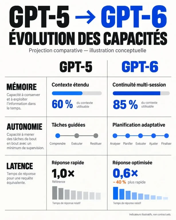 Comparatif des fonctionnalités entre GPT-5 et GPT-6 pour comprendre l'évolution de l'intelligence artificielle