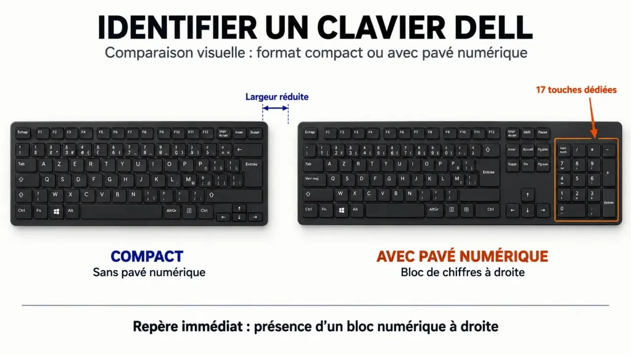 Comparatif des dispositions de clavier Dell