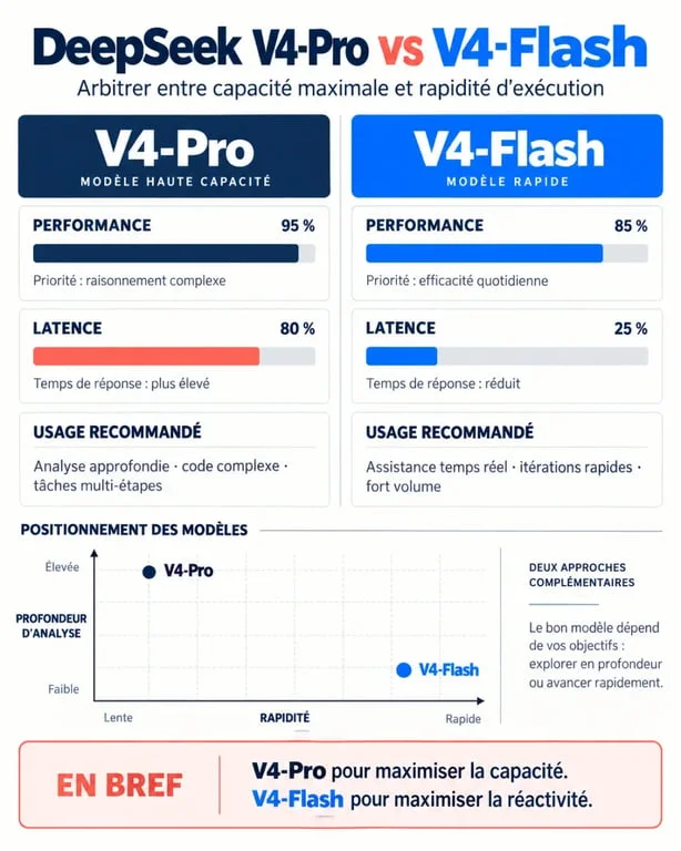 Comparatif des modèles DeepSeek V4-Pro et V4-Flash pour une utilisation optimale en français